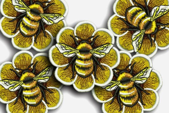 Bee on the Flower: Elegant Embroidery for Etsy