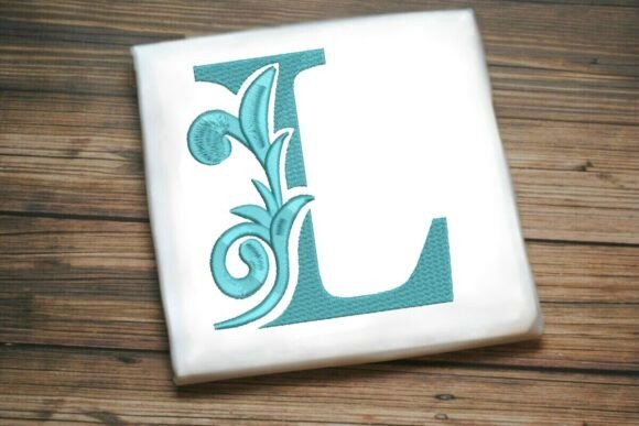 Flourished Leaf Monogram L: Elegant Embroidery Review