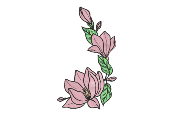 Pink Magnolia Branch: A Business Embroidery Review