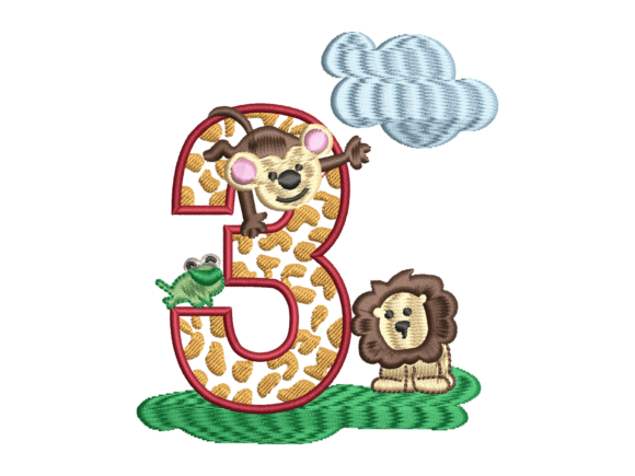 Safari Animals Number 3 Birthday Design Review