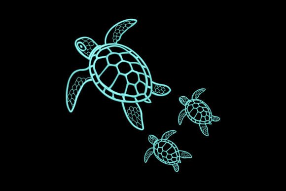 Sea Turtles: Elegant Embroidery for Business Merch