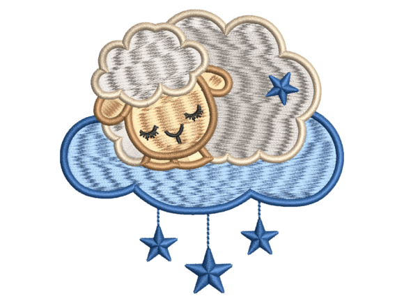 Sleeping Lamb Cloud Design: A Holiday Embroidery Review